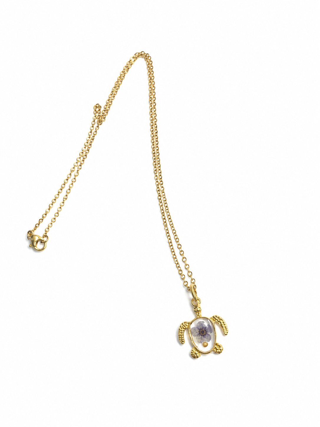 Pressed Flower Necklace - Purple Floral