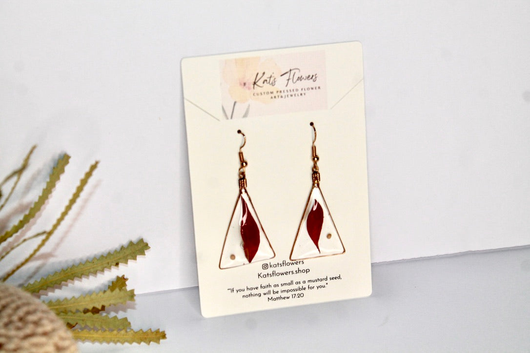 Earrings- Red Leaf
