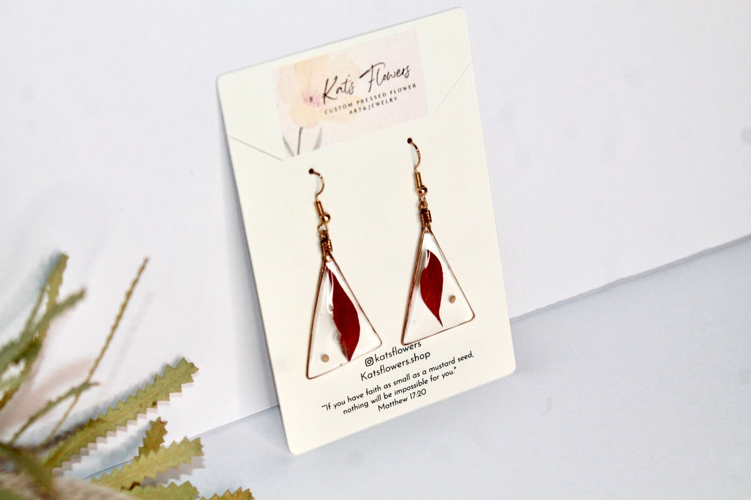 Earrings- Red Leaf