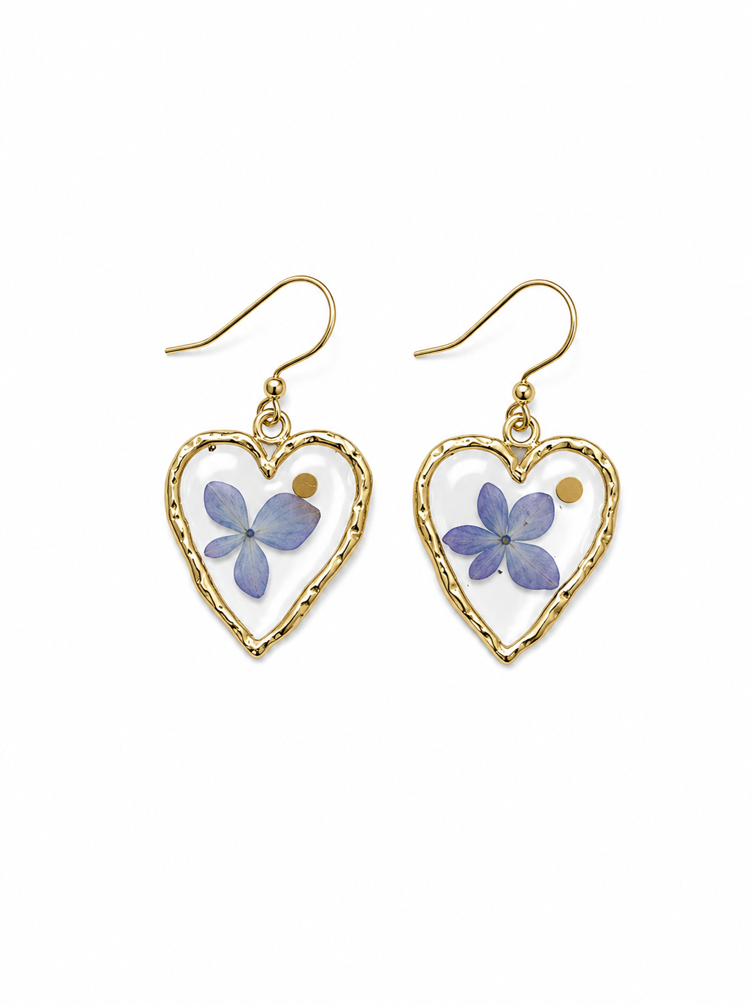 Pressed Flower Earrings - Purple / Blue Floral
