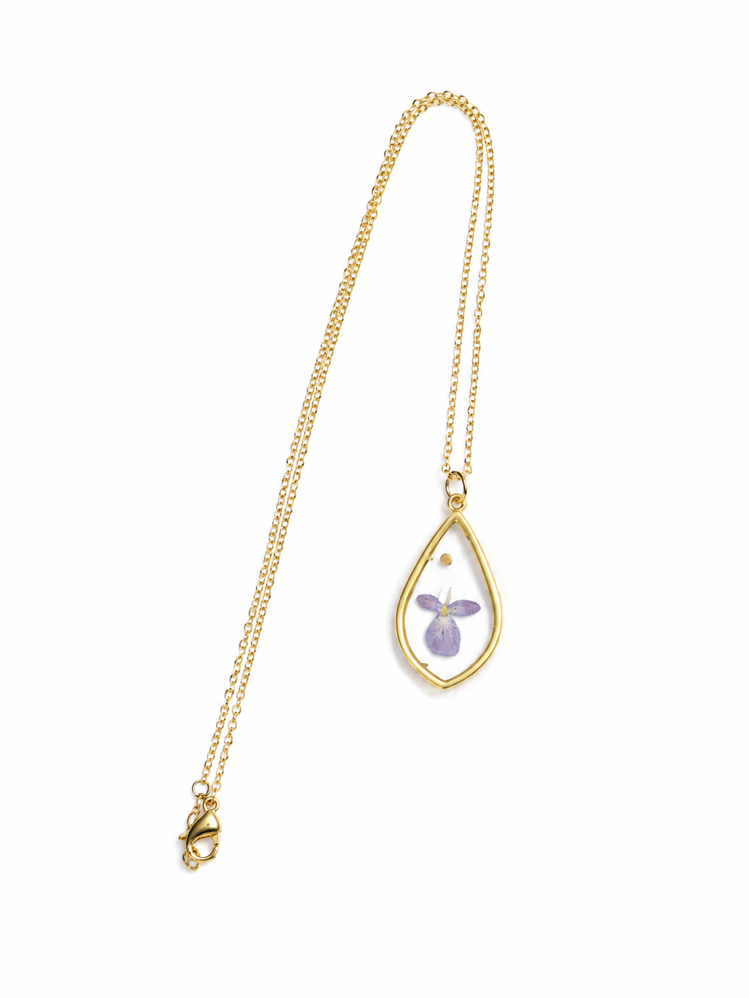 Pressed Flower Necklace - Purple Floral