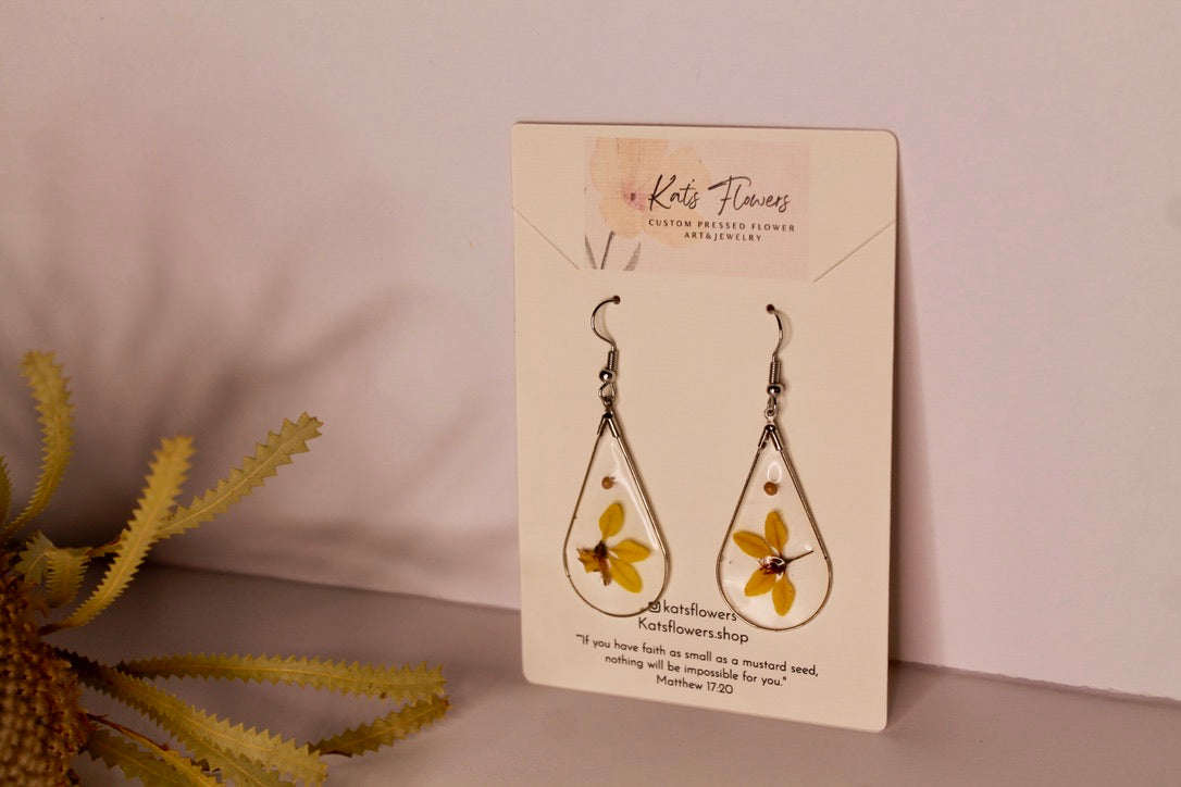 Earrings - Yellow Flower