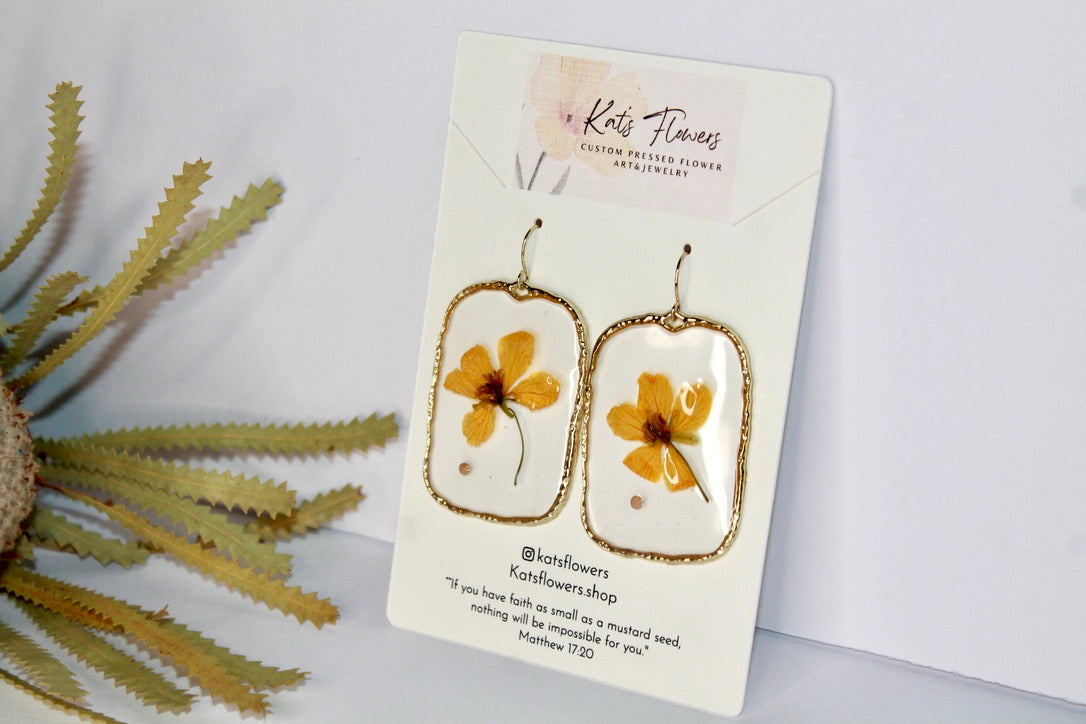 Earrings - Yellow Flower