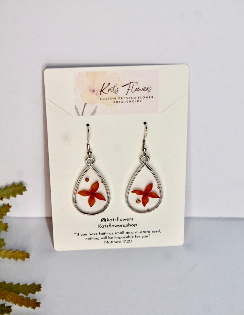 Earrings - Pink/Red - Silver