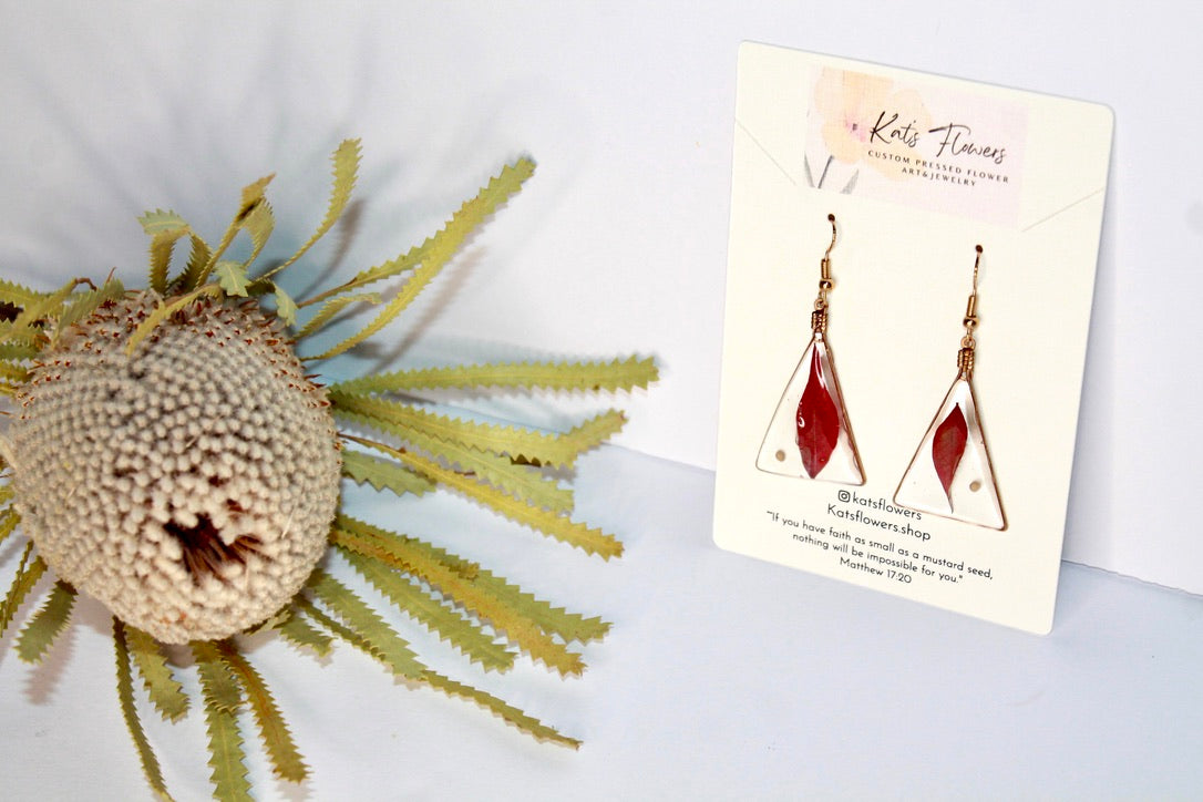 Earrings- Red Leaf