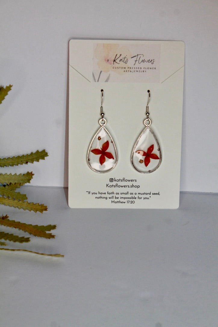Earrings - Pink/Red - Silver