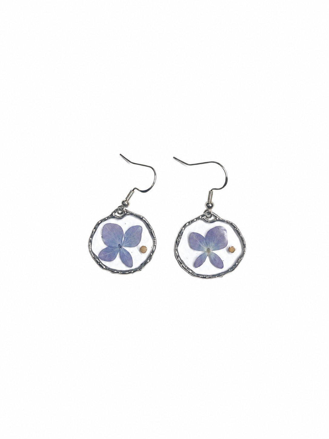 Pressed Flower Earrings - Purple Floral