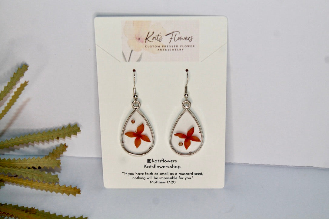 Earrings - Pink/Red - Silver