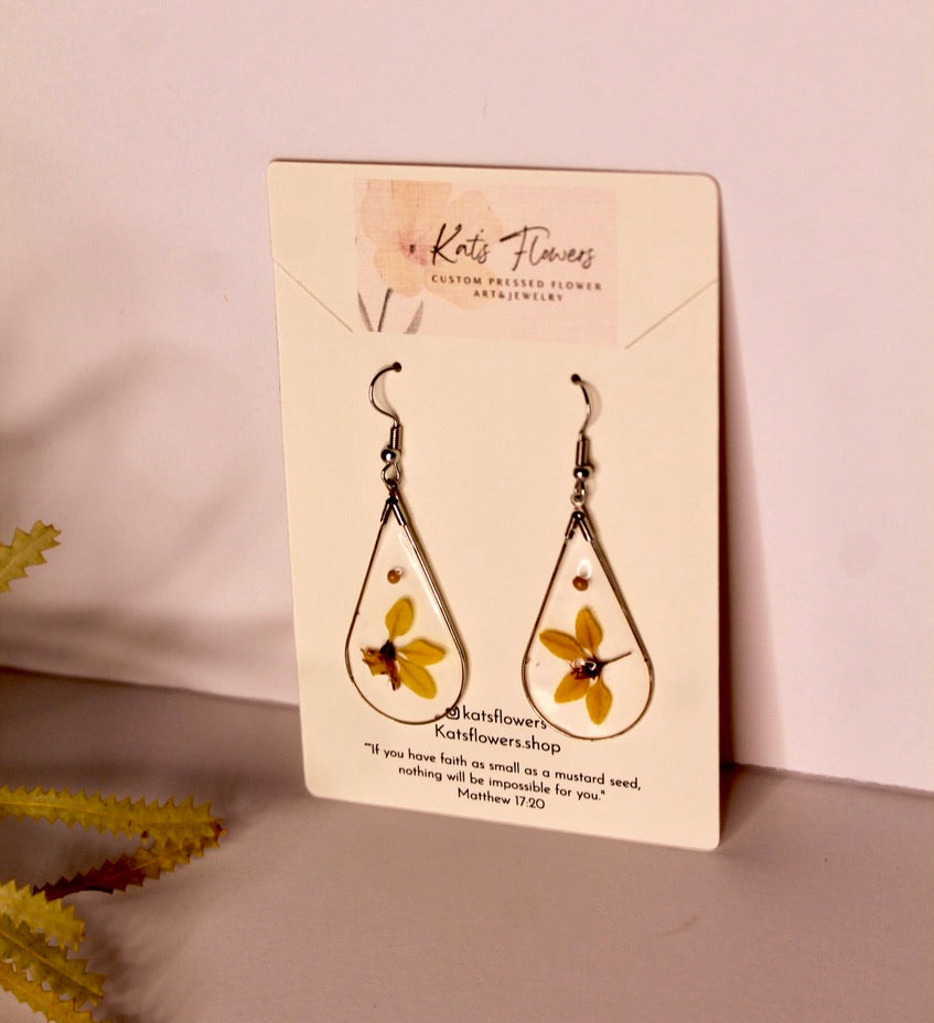 Earrings - Yellow Flower
