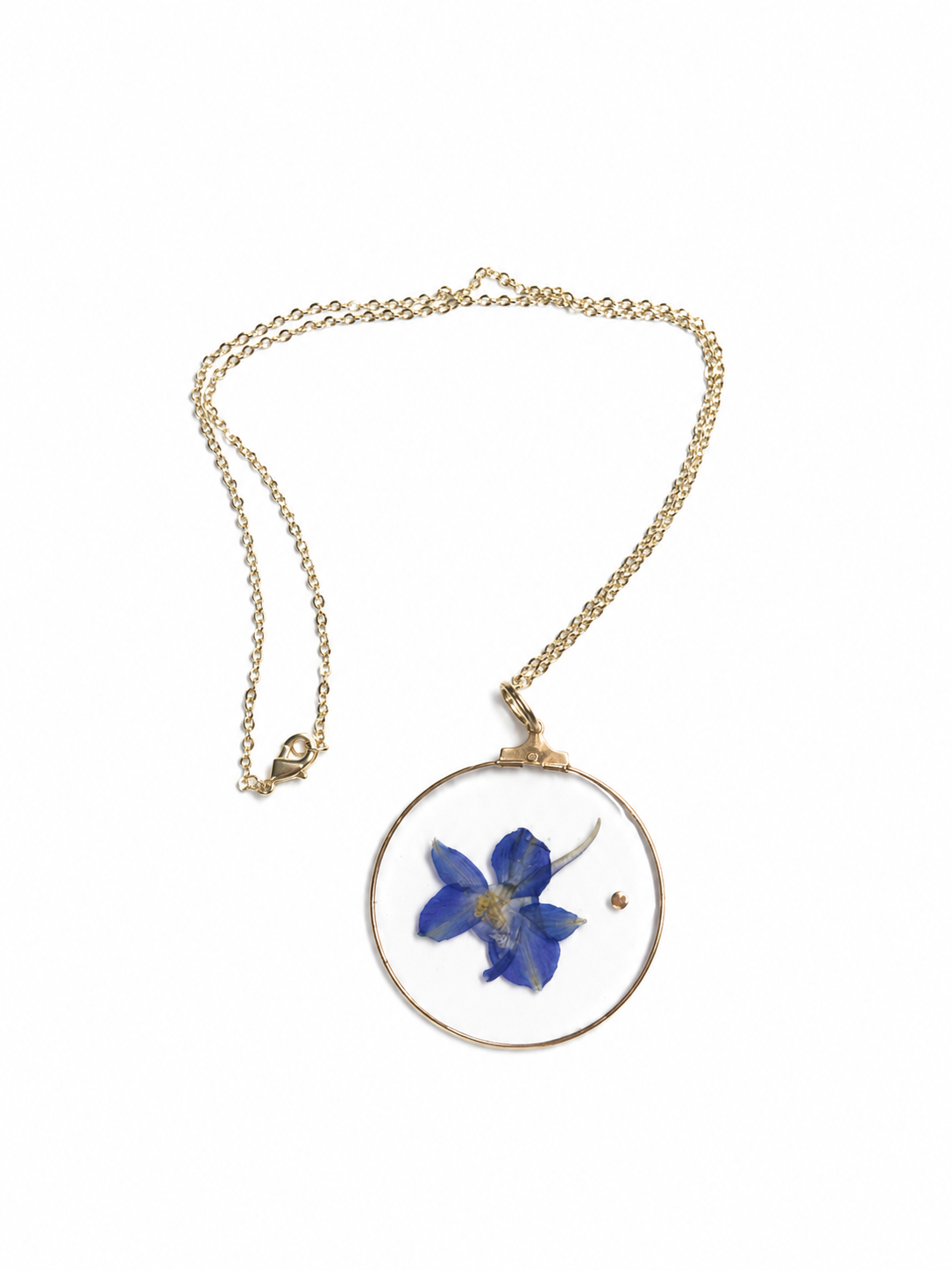 Pressed Flower Necklace - Purple Floral