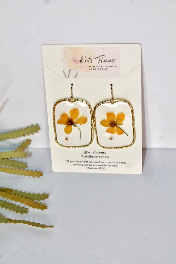 Earrings - Yellow Flower
