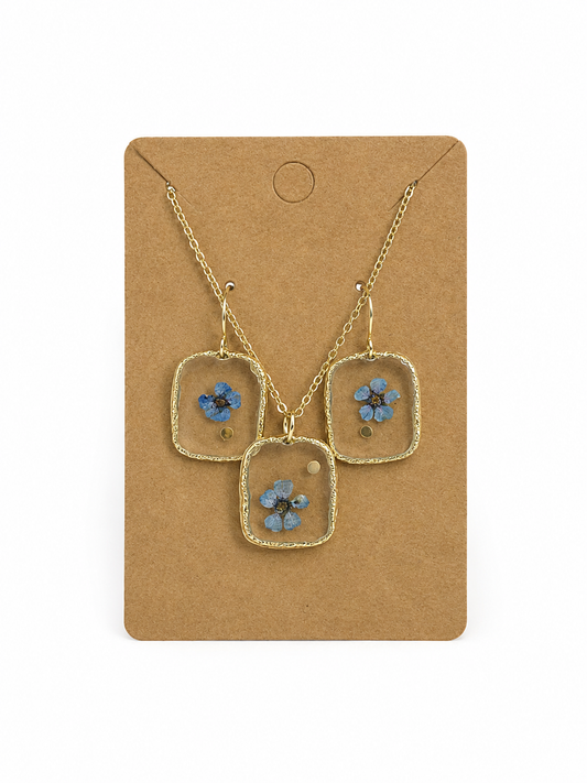 Jewelry Set - Blue Flower