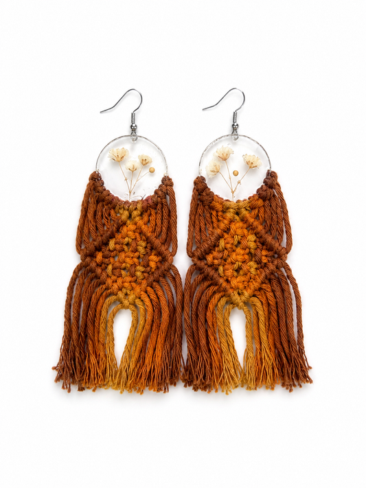 Earrings - White Flower
