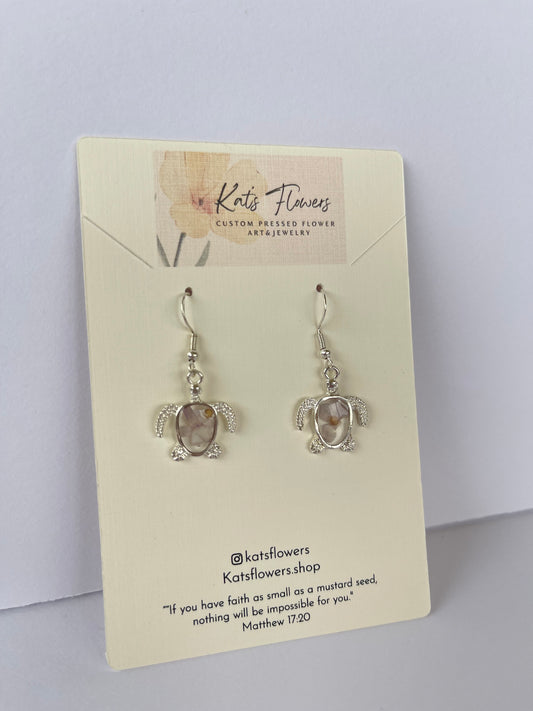 Sea Turtle Flower Earrings