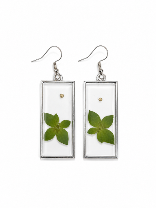 Earrings - Green Flower