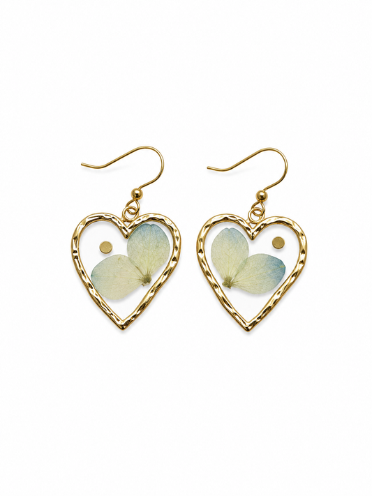 Earrings - Blue/ White Flower