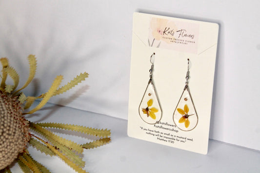 Earrings - Yellow Flower