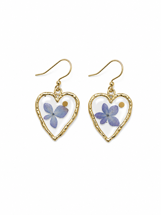 Earrings - Purple/ Blue Flower