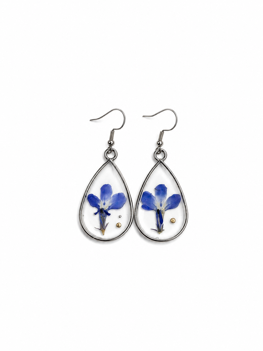 Earrings - Blue Flower