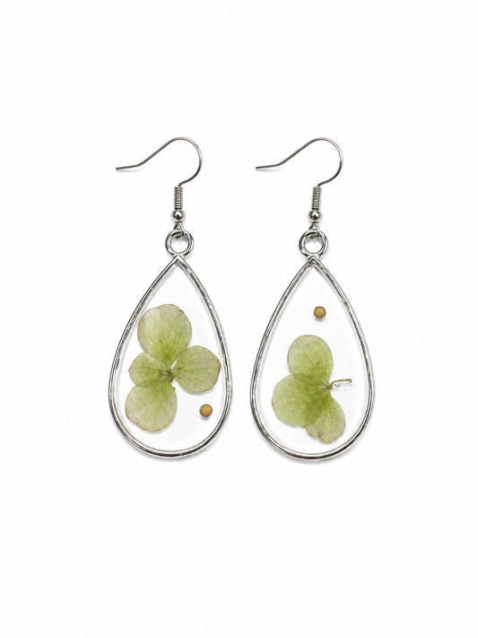 Earrings - Green Flower