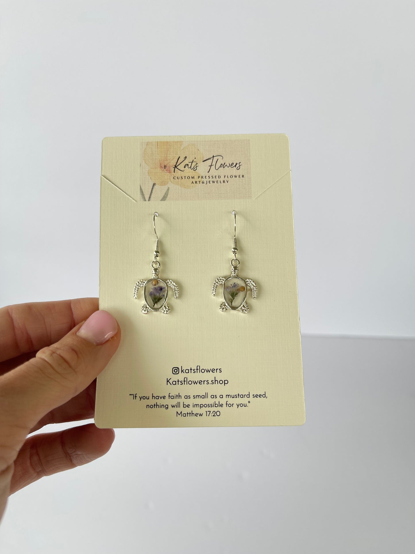 Sea Turtle Flower Earrings