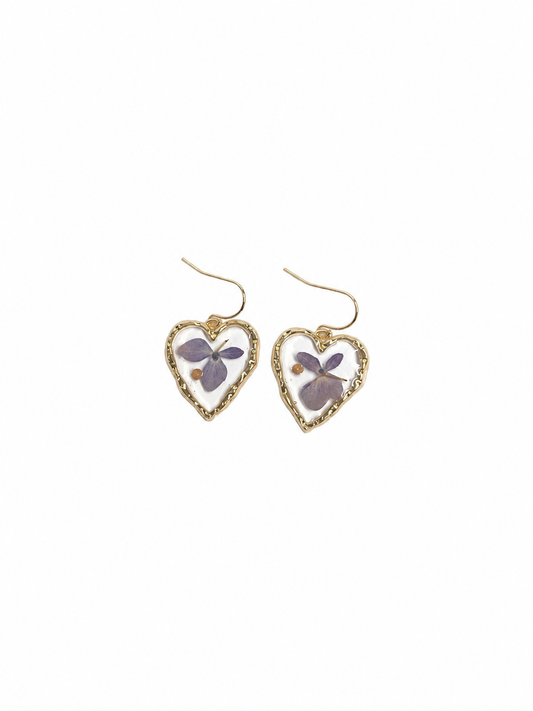 Earrings - Purple Flower