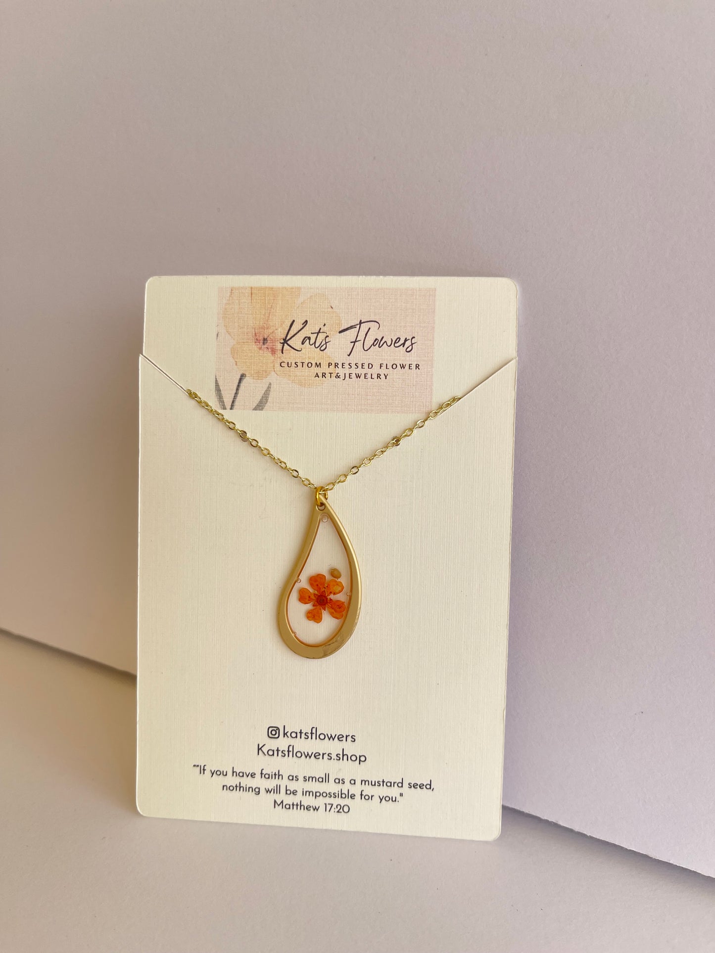 Pressed Flower Necklace