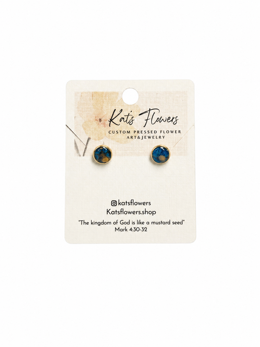 Earrings - Blue Flower