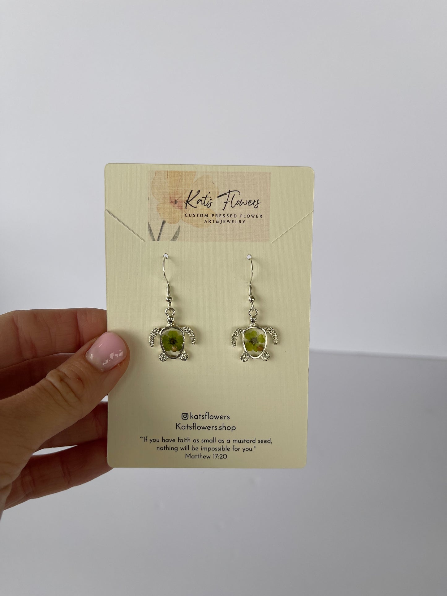 Sea Turtle Flower Earrings