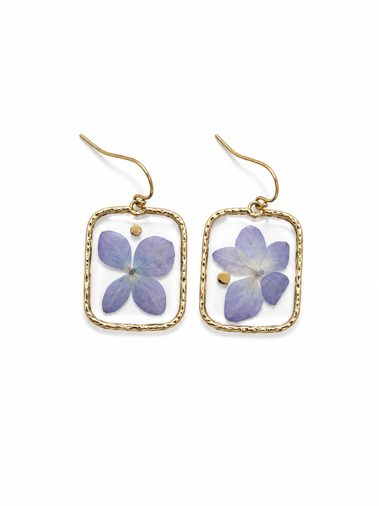 Earrings - Purple Flower
