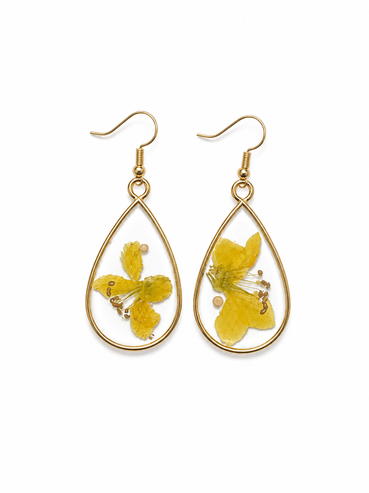 Earrings - Yellow Flower