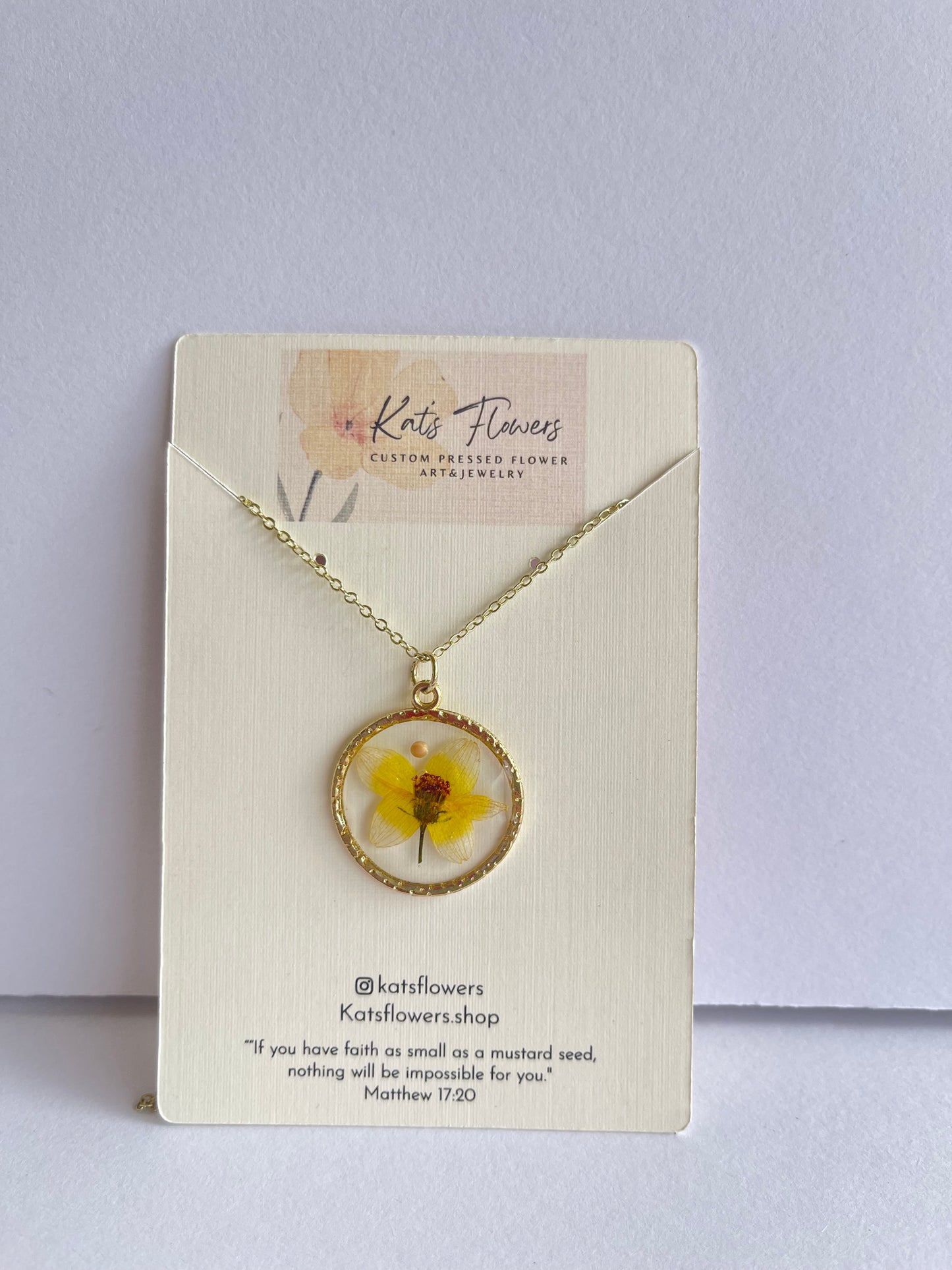 Pressed Flower Necklace