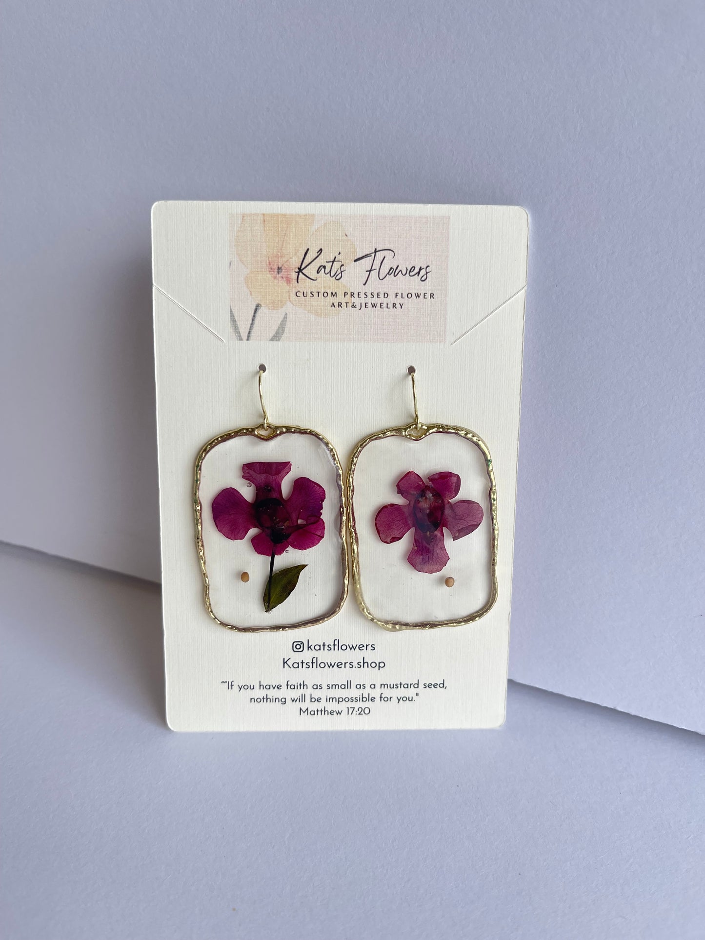 Pressed Flower Earrings