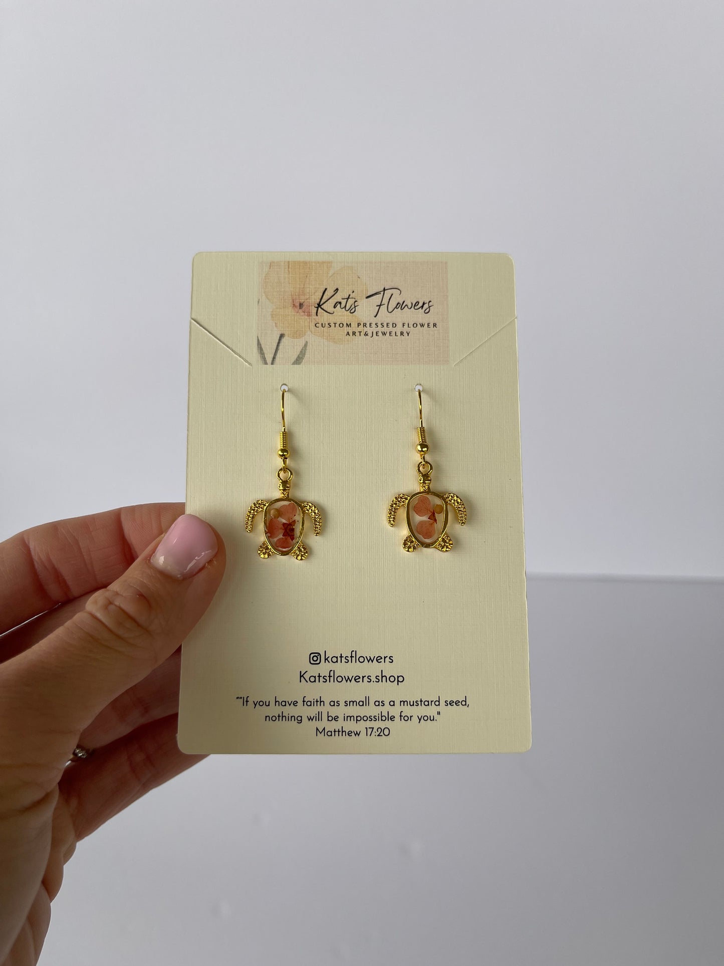 Sea Turtle Flower Earrings