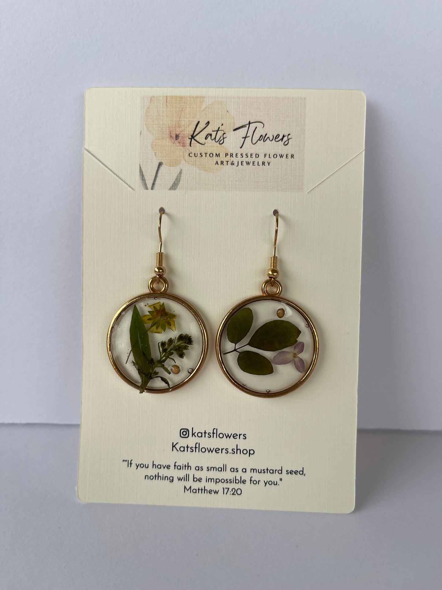 Pressed Flower Earrings