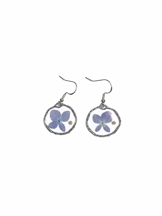 Earrings - Purple Flower