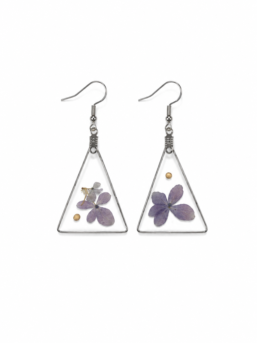 Pressed Flower Earrings - Purple Floral