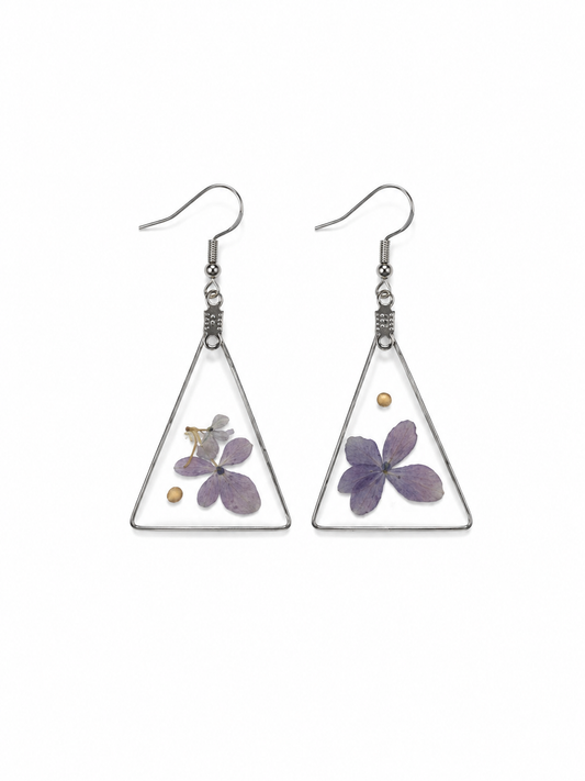 Earrings - Purple Flower