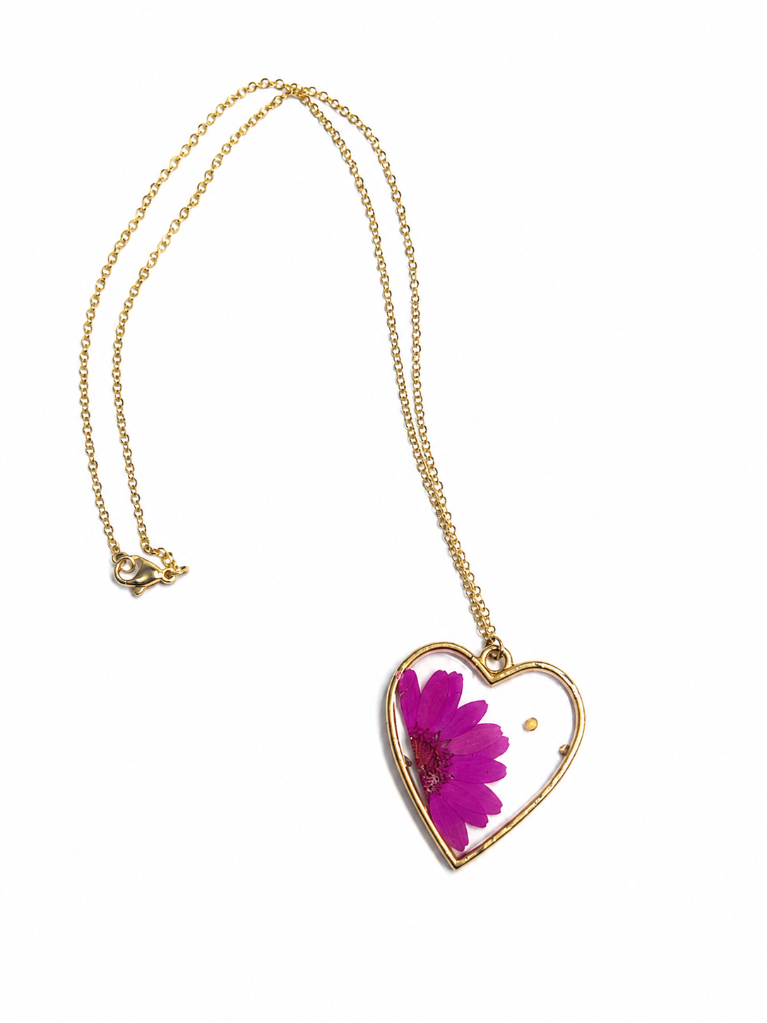 Pressed Flower Necklace - Pink Floral