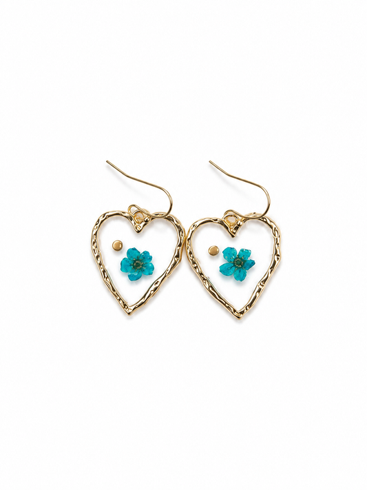 Earrings - Blue Flower