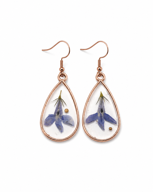 Earrings - Purple Flower