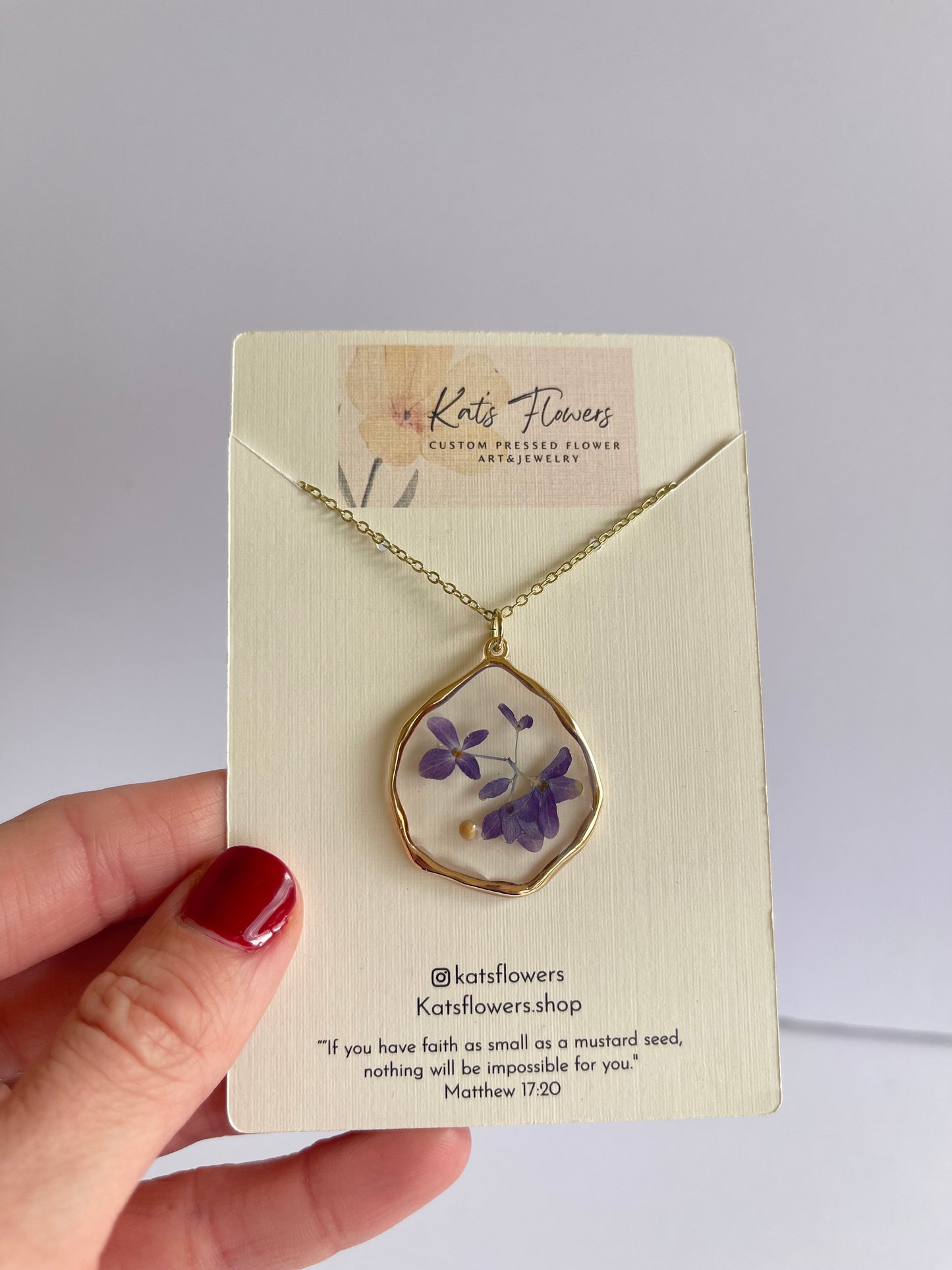 Pressed Flower Necklace