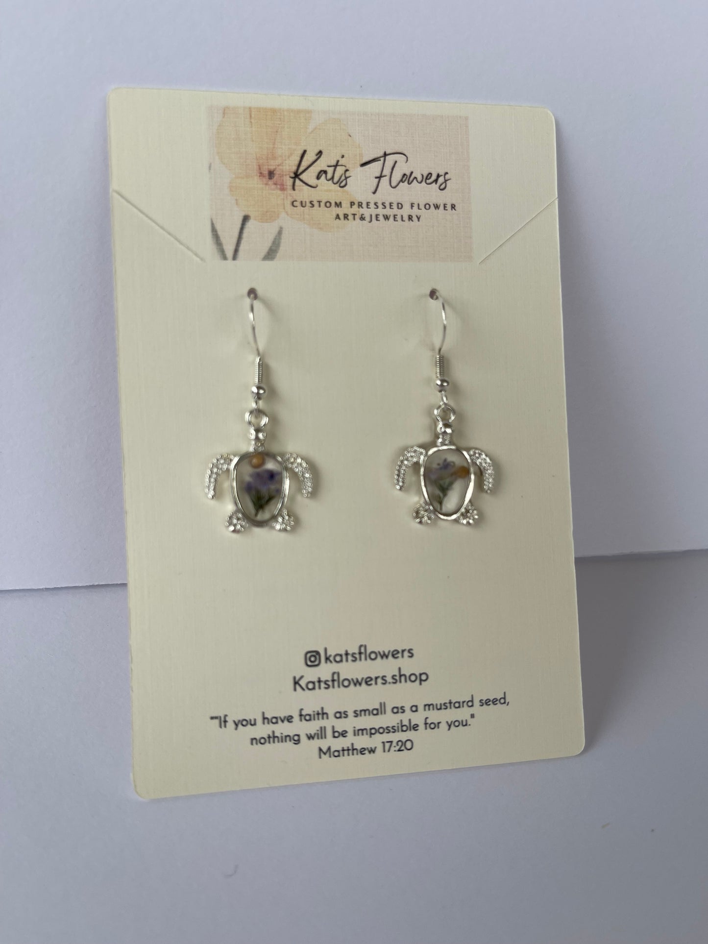 Sea Turtle Flower Earrings