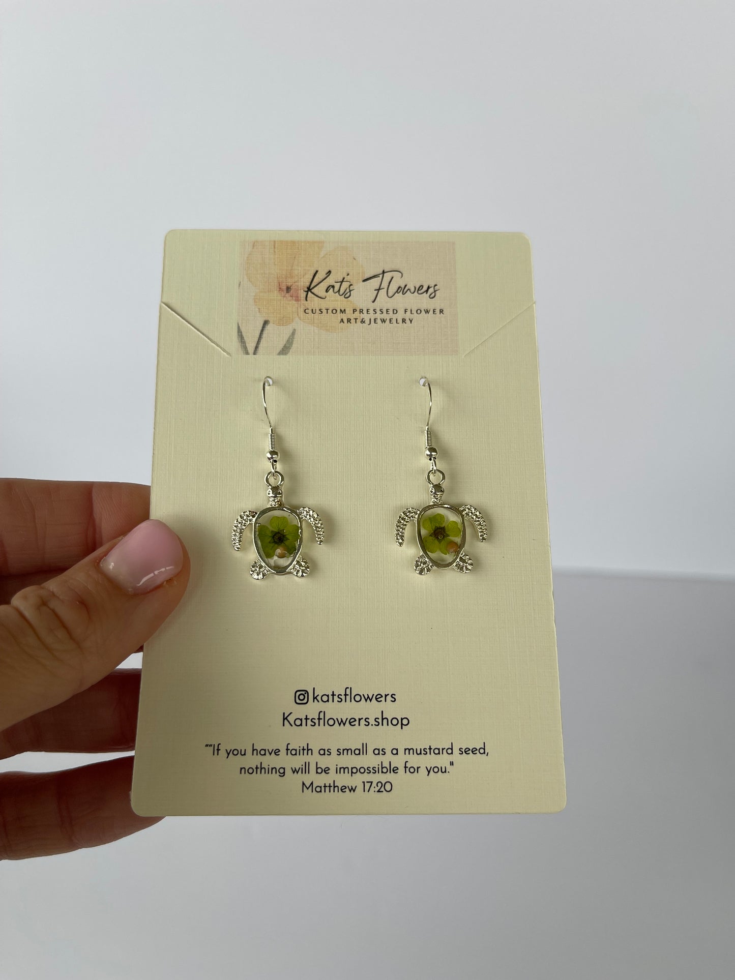 Sea Turtle Flower Earrings