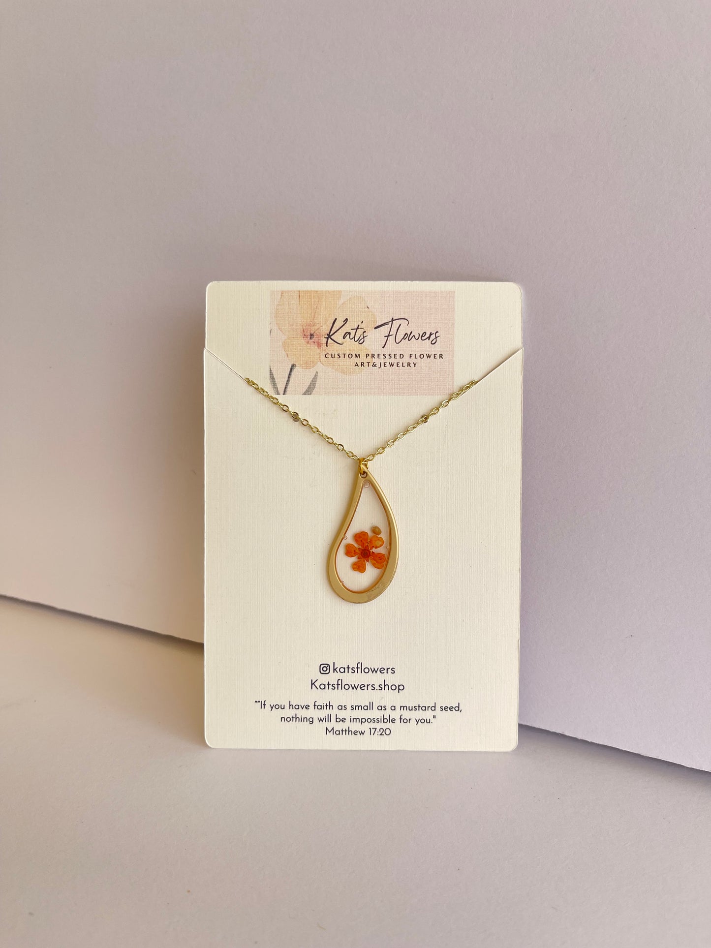 Pressed Flower Necklace