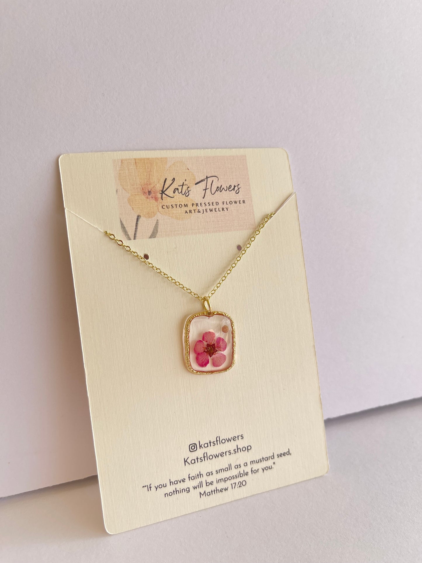 Pressed Flower Necklace