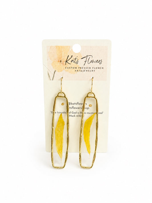 Earrings - Yellow Flower