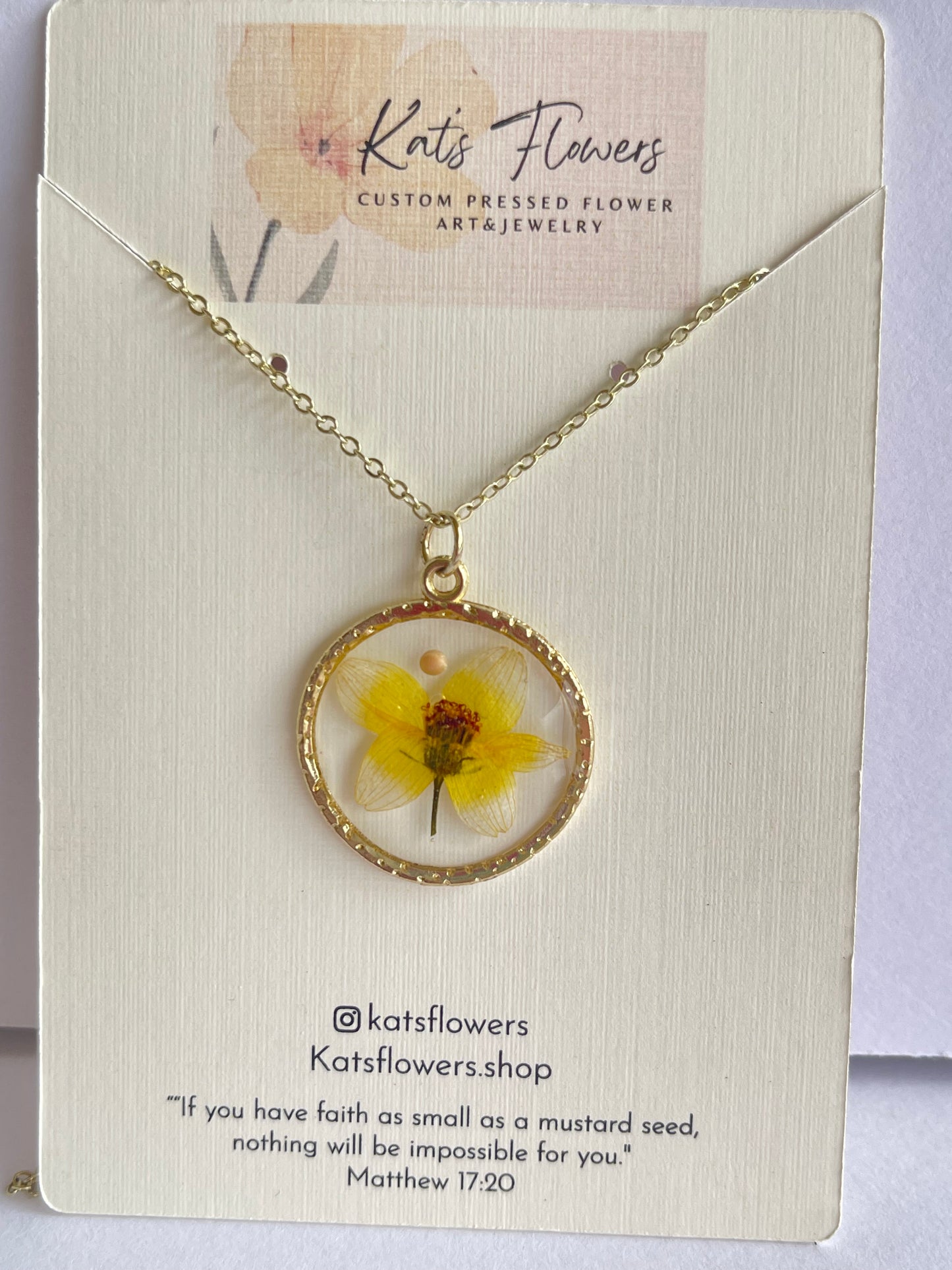 Pressed Flower Necklace