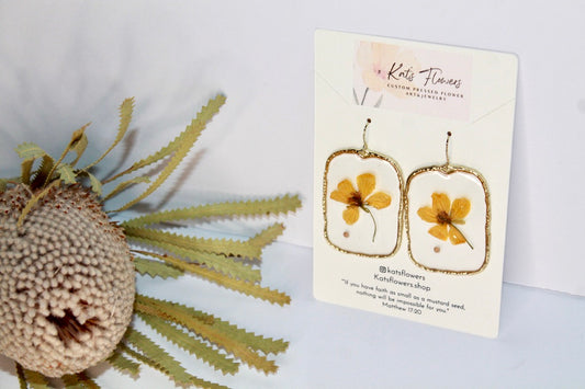 Earrings - Yellow Flower