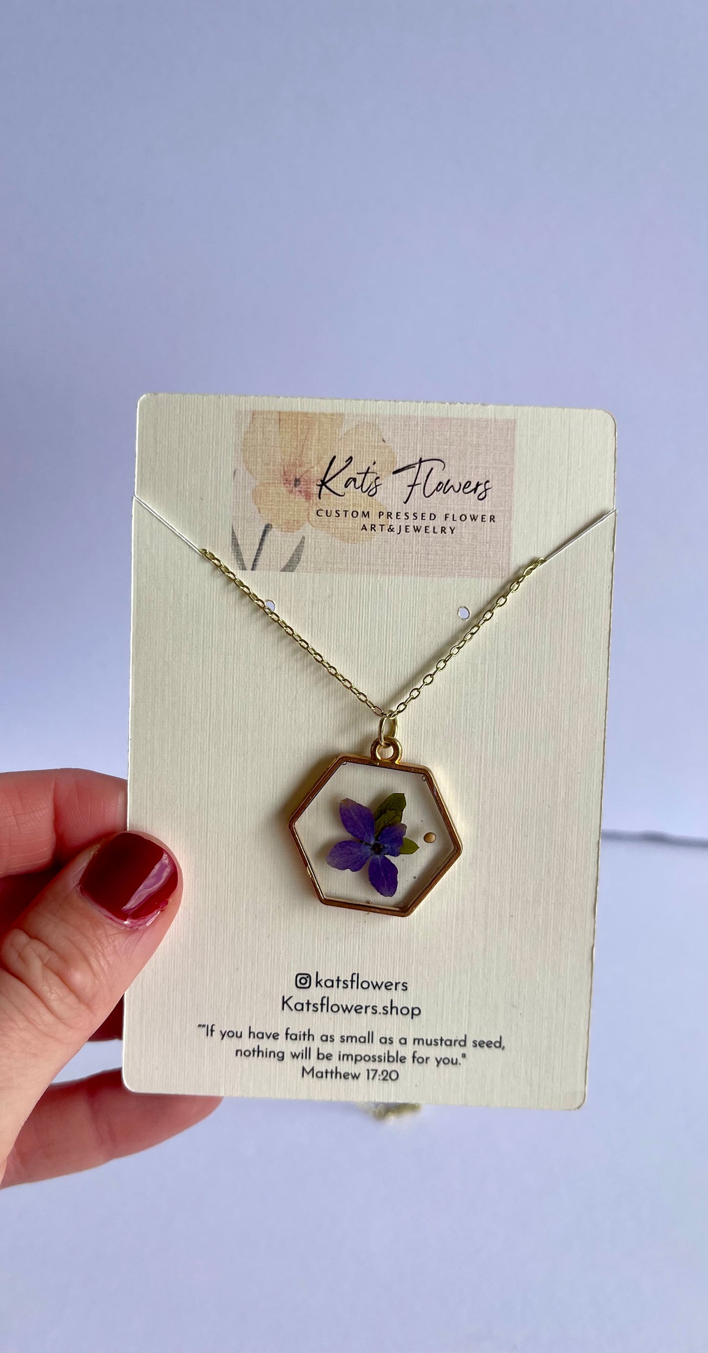 Pressed Flower Necklace